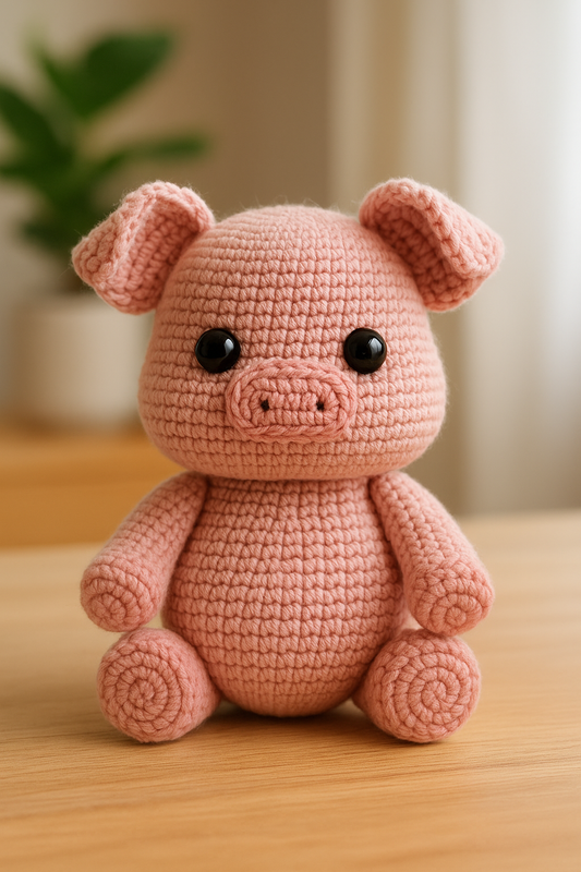 Adorable Crochet Piglet Amigurumi PDF Pattern, Easy DIY Stuffed Animal Toy, Beginner Friendly English Instructions for Handmade Gift