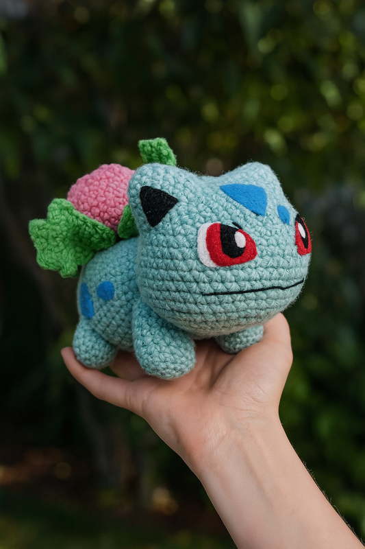 Bulbasaur Crochet Pattern PDF – Amigurumi Plush Toy Inspired by Ivysaur, Cute Pokemon Style DIY Soft Toy, English Download Pattern