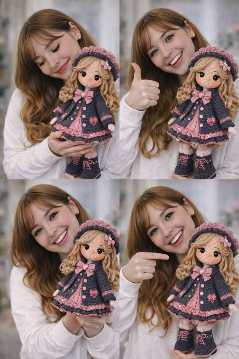 Handgemachte Amigurumi-Puppe im französischen Stil – Artisan Häkel-Outfit