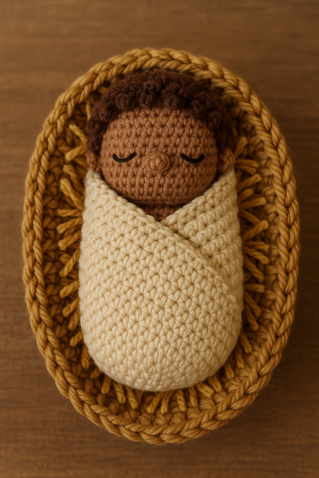 Jesuskind Amigurumi – Deutsche PDF-Häkelanleitung | Baby Jesus in Windeln mit Krippe | Weihnachtskrippe Häkeln