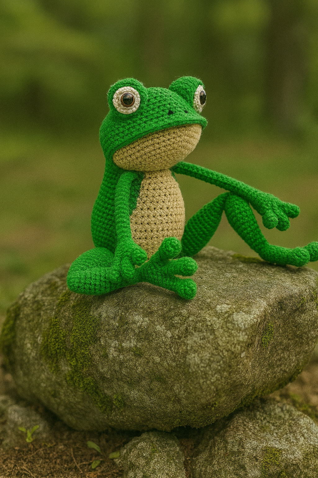 Milo the Happy Frog – Amigurumi Crochet Pattern PDF (EN/IT/FR/DE) | Cute Plush Toy Tutorial