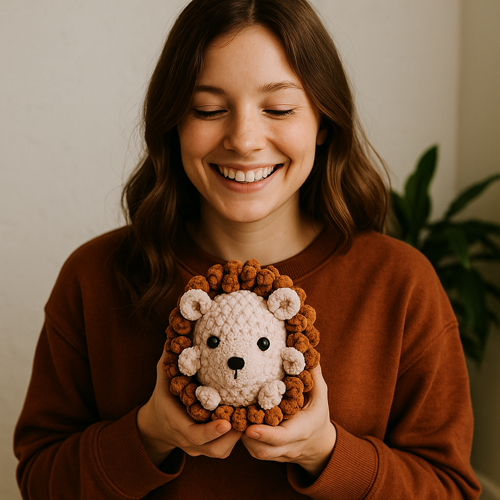 Plush Hedgehog Crochet Amigurumi PDF Pattern, Soft DIY Stuffed Animal Toy, Easy English Instructions for Handmade Gift Idea