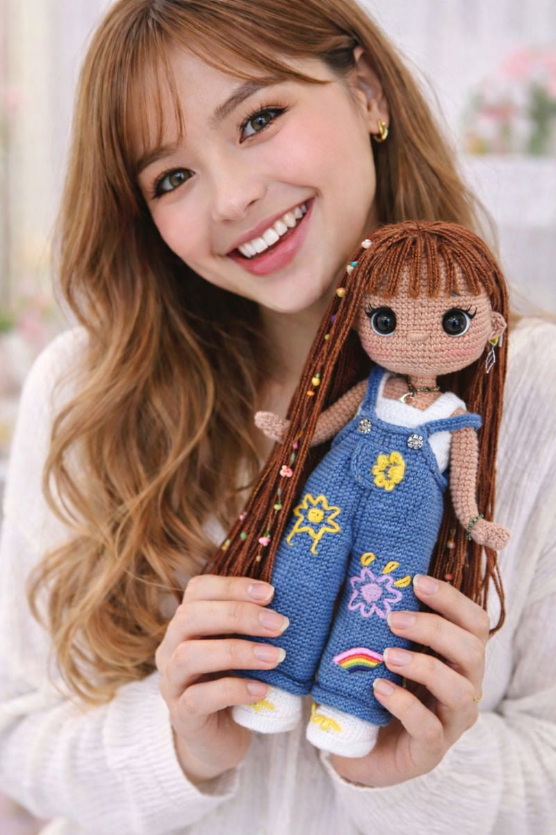 Handmade Amigurumi Crochet Doll – Juana Style, 29 cm, Artisan Collectible Doll