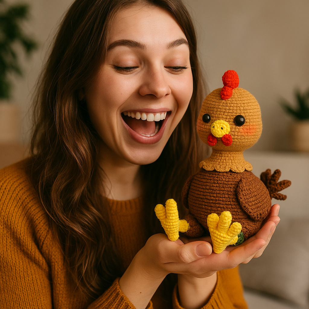 Cute Chicken Amigurumi Crochet PDF Pattern, Easy DIY Farm Animal Toy, Beginner Friendly English Instructions for Handmade Gift