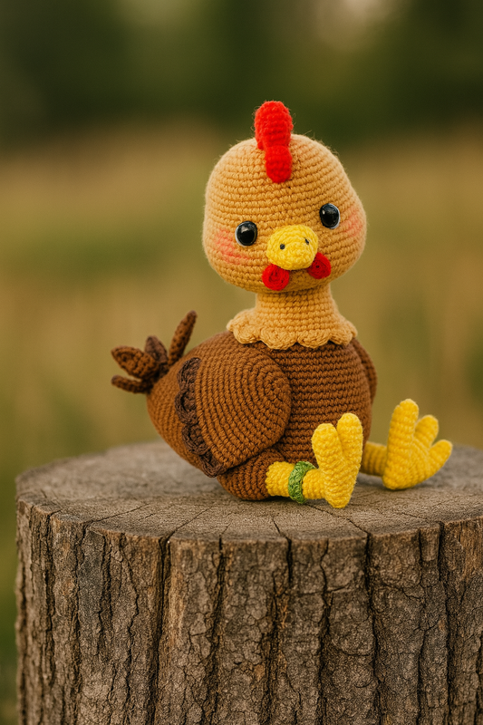 Cute Chicken Amigurumi Crochet PDF Pattern, Easy DIY Farm Animal Toy, Beginner Friendly English Instructions for Handmade Gift