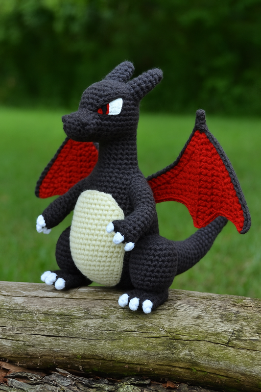 Charizard Inspired Amigurumi Crochet Pattern PDF, Fierce Fire Dragon Toy DIY Tutorial, English PDF Pattern for Collectible Plush