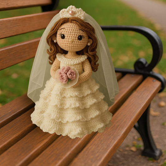 Beautiful Crochet Bride Doll Amigurumi PDF Pattern, DIY Handmade Wedding Gift Idea, Easy Beginner Friendly English Crochet Instructions