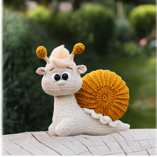 Crochet Snail Amigurumi PDF Pattern for Beginners, Easy DIY Handmade Stuffed Animal Toy, English Instructions for Crochet Lovers Gift