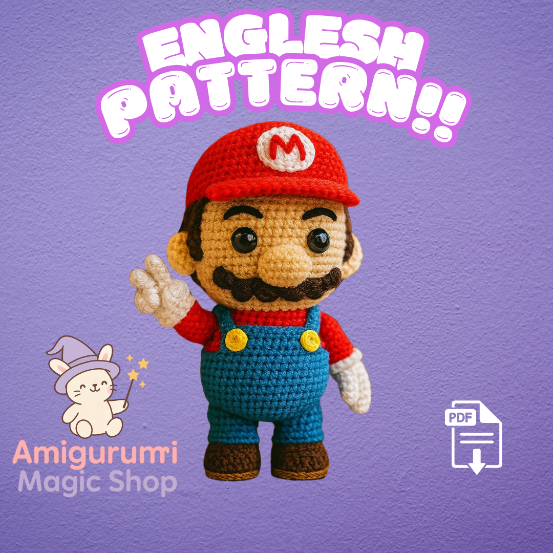 Super Mario Amigurumi Crochet Pattern PDF - Mario Bros Plush DIY Toy - English Pattern Download Only