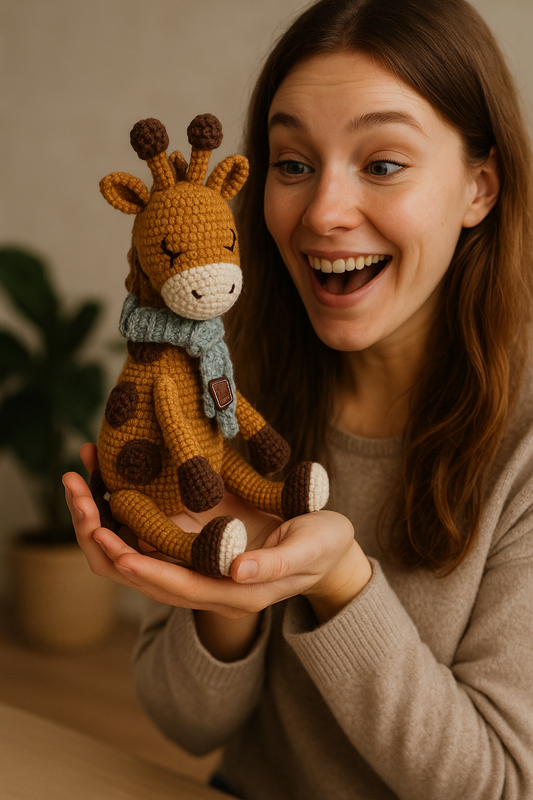 Crochet Giraffe Amigurumi PDF Pattern for Beginners, DIY Stuffed Animal Toy, Easy English Instructions for Handmade Crochet Gift