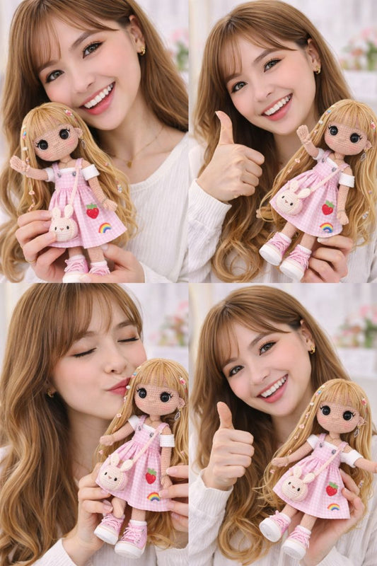 Handmade Amigurumi Crochet Doll – Juana Style, 29 cm, Artisan Collectible Doll