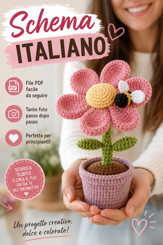 Schema Amigurumi Fiore con Ape – PDF in Italiano