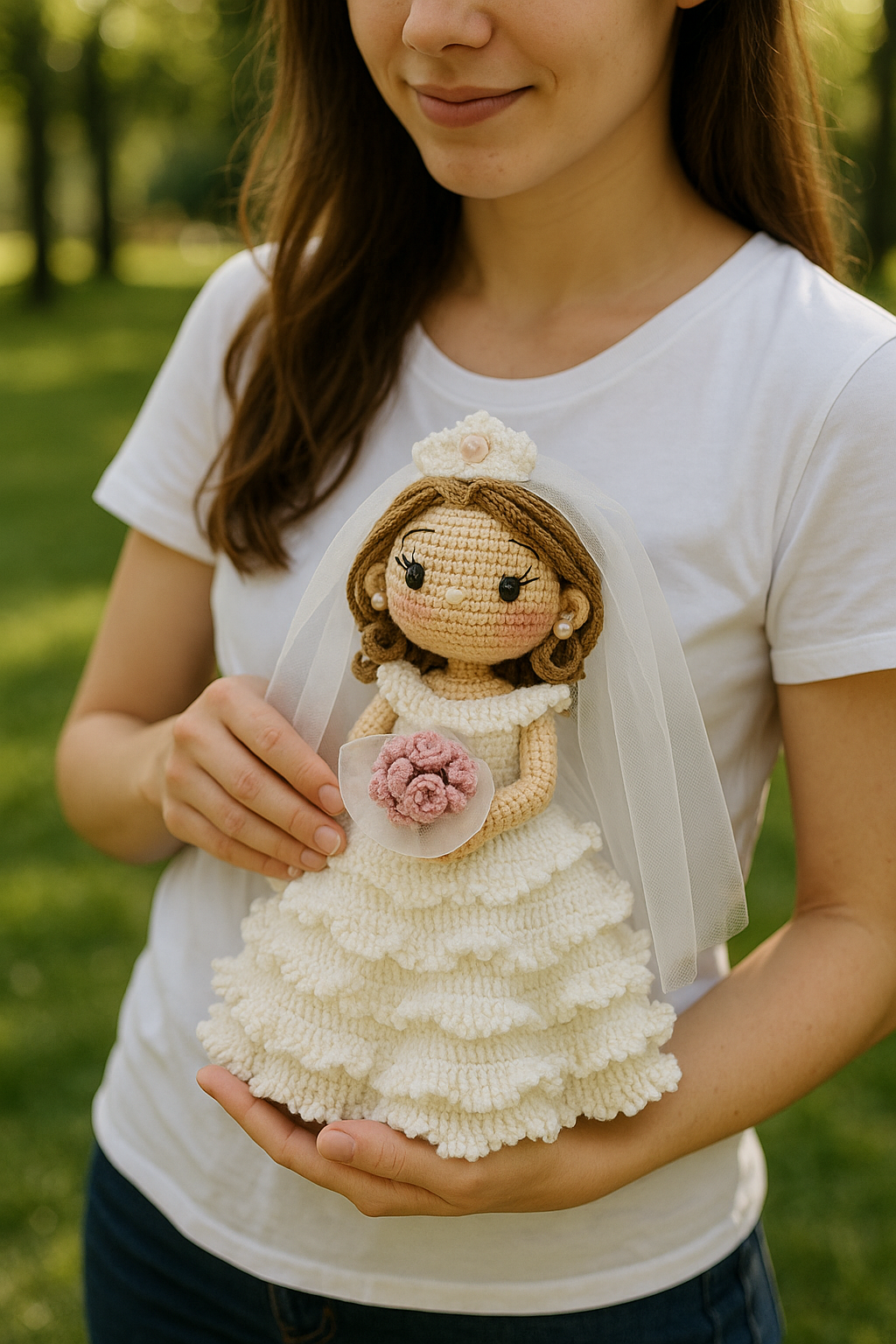 Beautiful Crochet Bride Doll Amigurumi PDF Pattern, DIY Handmade Wedding Gift Idea, Easy Beginner Friendly English Crochet Instructions