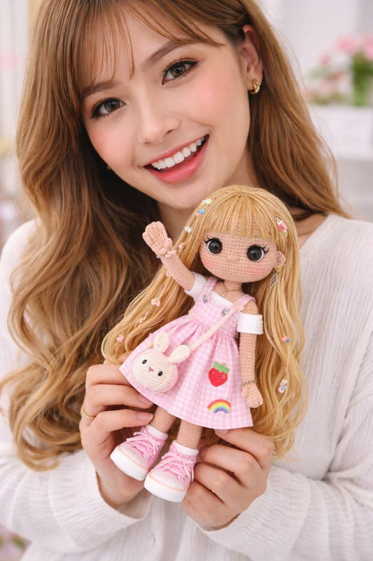 Handmade Amigurumi Crochet Doll – Juana Style, 29 cm, Artisan Collectible Doll