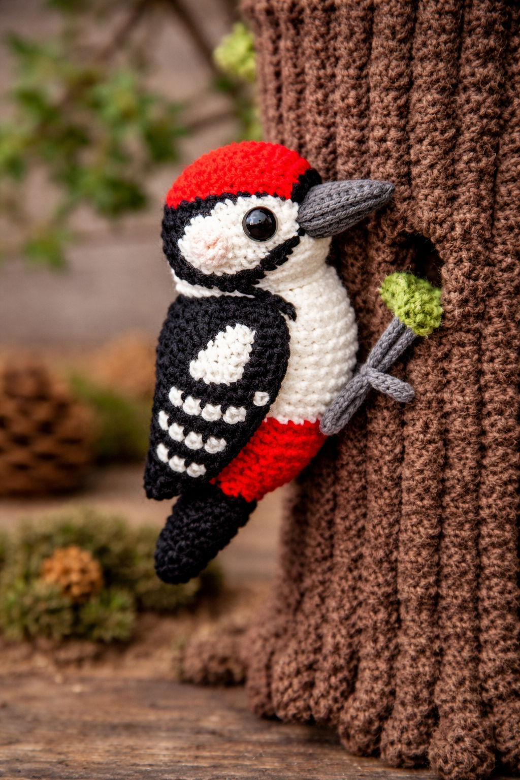 Great Spotted Woodpecker Amigurumi Crochet Pattern — PDF Instant Download
