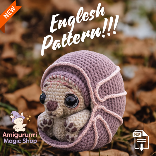 Armadillo Amigurumi Crochet Pattern PDF – Removable Shell Plush Toy Inspired by Fantasy Creature, English DIY Stuffed Animal Pattern