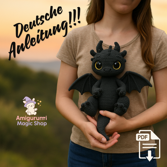 Black Dragon – Amigurumi Häkelanleitung (Deutsch)