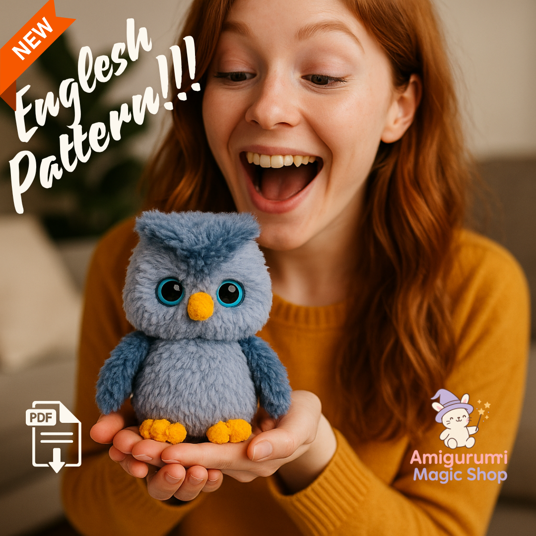 Crochet Owl Amigurumi PDF Pattern, Easy DIY Stuffed Animal Toy, Beginner Friendly English Instructions for Handmade Gift