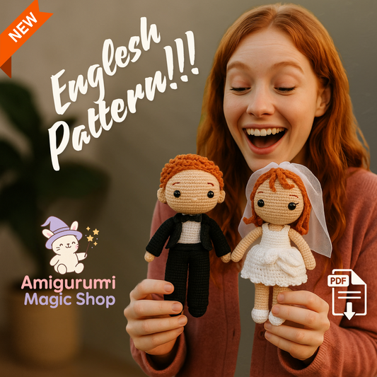 Adorable Crochet Bride And Groom Amigurumi PDF Pattern, Easy DIY Wedding Couple Dolls, Beginner Friendly English Instructions Gift Idea