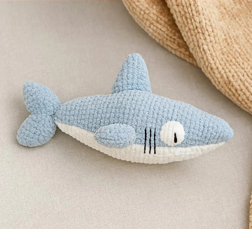 Amigurumi Shark Crochet PDF Pattern, Easy DIY Ocean Animal Toy, Beginner Friendly English Instructions for Handmade Gift